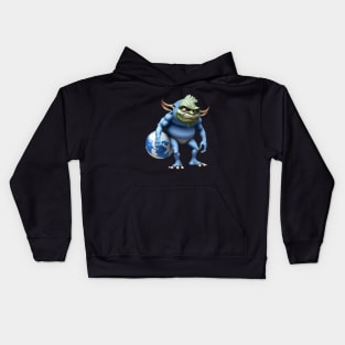 goblin carrying world Kids Hoodie